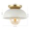 Jonathan Y Paulina 8.5" 1-Light Classic Industrial Iron LED Flush Mount, White/Gold Painting JYL1327B - alternate 4