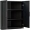 Homeroots Set Of Two Black Wood Corner Accent Cabinet With Two Doors 712118 - alternate 3