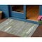 Homeroots 3' X 5' Olive Green Ivory And Blue Striped Washable Indoor Outdoor Area Rug 616670 - alternate 1