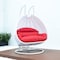 Leisuremod White Wicker Hanging 2 person Egg Swing Chair with Red Cushions ESCW-57R - alternate 5