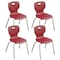 Correll Stacking Student Chair, 18in, Light Texture Seat, Chrome Legs, Red, 4PK CSCHR18-25-4PK - alternate 4