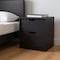 Homeroots 19" Black Wood Two Drawer Nightstand 543691 - alternate 1