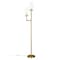 Homeroots 69" Brass Two Light Torchiere Floor Lamp With Clear Transparent Glass Drum Shade 523433 - alternate 3