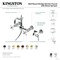 Kingston Brass Two-Handle Wall Mount Bridge Kitchen Faucet with Brass Sprayer, Brushed Brass KS2447PXBS - alternate 3