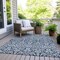Homeroots 8' X 10' Navy Blue And Ivory Damask Washable Indoor Outdoor Area Rug 595172 - alternate 6