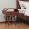 Homeroots 21" Brown Solid Wood Oval One Drawer Nightstand 651538 - alternate 4