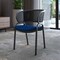 Leisuremod Ervilla Dining Chair in Black Steel Frame with Black Wicker Back in Navy Blue, 2PK ECBL-20BL-NBU2 - alternate 5
