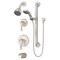 Symmons Shower and Diverter Trim Kit with Handles, Showerhead, Hand Spray, and Tub Spout 9606-PLR-1.5-TRM-STN - alternate 1