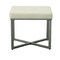 Homeroots 20in Off White and Silver Tufted Faux Leather and Metal Upholstered Bench 733245 - alternate 1
