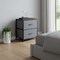 Homeroots 12" Black And Gray Fabric Metal And Wood Two Drawer Dresser 635727 - alternate 2