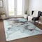 Homeroots 5' X 8' Teal Blue Gold And Gray Abstract Washable Indoor Outdoor Area Rug 617831 - alternate 5