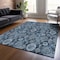 Homeroots 3' X 5' Navy Blue And Denim Blue Damask Washable Indoor Outdoor Area Rug 588184 - alternate 4