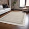 Homeroots 9' X 12' Ivory And Beige Striped Washable Indoor Outdoor Area Rug 610478 - alternate 4