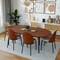Leisuremod Tule Dining Side Chair with Velvet Seat and Steel Frame, Walnut/Beige, 4PK TCWN18BG4 - alternate 3