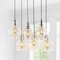 Jonathan Y Sydney 18.88" 6-Light Bohemian Farmhouse Iron/Glass Cluster LED Pendant, Nickel/Champagne JYL1121A - alternate 5