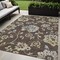 Homeroots 5' X 8' Chocolate Sky Blue And Artichoke Green Floral Washable Indoor Outdoor Area Rug 589459 - alternate 1