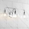 Jonathan Y Sandrine 26.25" 3-Light Iron/Seeded Glass Cottage Rustic LED Vanity Light, Chrome JYL7528B - alternate 5