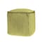 Homeroots 18" Citron and Natural Cotton And Jute Cube Pouf Ottoman 551551 - alternate 4