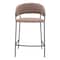Homeroots Set of Two 26" Brown and Black Shearling and Steel Low Back Counter Height Bar Chairs 555752 - alternate 3