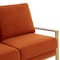 Leisuremod Jefferson Contemporary Velvet Loveseat with Gold Frame, Orange JAG53OR - alternate 5