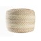 Homeroots 18" Ivory And Brown Cotton Blend Round Striped Pouf Ottoman 551566 - alternate 5
