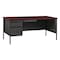Hirsh Left-Hand Single Pedestal File Office Desk W/ Center Drawer, 30 in D X 29.5 in H, 66 in W X 20099 - alternate 1