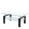 Homeroots 39" Clear and Black Glass and Steel Coffee Table With Shelf 635698 - alternate 1