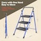 Campior Blue 3-Step Foldable Stool, 500 lbs Cap., Anti-Slip Feet, Steel Frame, Space-Saving for Home and More DRIB3STPBLU - alternate 8