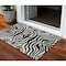 Homeroots 3' X 5' Black And Ivory Animal Print Washable Indoor Outdoor Area Rug 600588 - alternate 1