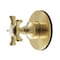Kingston Brass Single-Handle Six-Way Diverter Valve with Round Trim Kit, Brushed Brass KS4037NX - alternate 1
