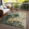 Homeroots 3' X 5' Fern Green And Gold Abstract Washable Indoor Outdoor Area Rug 603053 - alternate 5