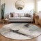 Homeroots 8' Brown Black And Gray Round Abstract Washable Indoor Outdoor Area Rug 603649 - alternate 2