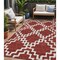 Homeroots 5' X 8' Brick Red And Ivory Geometric Washable Indoor Outdoor Area Rug 593739 - alternate 1