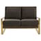 Leisuremod Jefferson Contemporary Velvet Loveseat with Gold Frame, Dark Grey JAG53DGR - alternate 2