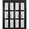 Sartodoors Sliding Closet Double Bi-fold Doors, Lucia 2552 Matte Black with Frosted Glass, Sturdy Tracks Mold LUCIA2552DBF-BLK-96 x 84 (4* 24x84) - alternate 1