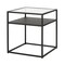 Homeroots 22" Black And Clear Glass And Steel Square End Table With Shelf 544187 - alternate 4