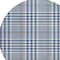 Homeroots 8' Navy Blue Ivory And Brown Round Plaid Washable Indoor Outdoor Area Rug 601490 - alternate 4