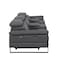 Homeroots 129" Dark Gray Top Grain Leather Reclining Metal USB Sofa 720340 - alternate 3