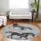 Homeroots 8' Gray And Charcoal Round Horse Washable Indoor Outdoor Area Rug 618657 - alternate 2