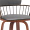 Homeroots 30" Gray And Wood Brown Faux Leather Swivel Low Back Bar Height Bar Chair 534444 - alternate 4