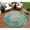 Homeroots 8' Emerald Round Abstract Washable Indoor Outdoor Area Rug 608234 - alternate 1