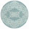 Homeroots 8' Teal Blue And Ivory Round Medallion Washable Indoor Outdoor Area Rug 617469 - alternate 3
