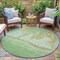 Homeroots 8' Green And Gold Round Nautical Washable Indoor Outdoor Area Rug 631037 - alternate 4