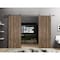 Sartodoors Sliding Double Barn Doors with Hardware, Planum 0016 Walnut and Aluminum Strips, 13FT Rail Hangers PLANUM0016DB-S-WLN-6496 - alternate 1