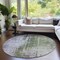 Homeroots 8' Olive Green And Purple Round Abstract Washable Indoor Outdoor Area Rug 587250 - alternate 4