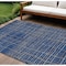 Homeroots 9' X 12' Navy Blue Gray And Brown Striped Washable Indoor Outdoor Area Rug 597413 - alternate 1