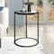 Homeroots 20" Black And Clear Glass And Steel Round End Table 543819 - alternate 4