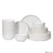 Dinewares Perlaceo Luxurious Collection of 24-Piece White with Gold Rim Bone China Dinnerware Set - QI004761.24 - alternate 6
