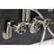 Kingston Brass 7-Inch Adjustable Wall Mount Clawfoot Tub Faucet w/ Knurled Handle and Hand Shower, Brushed Nickel AE8458RKX - alternate 3