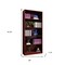 Homeroots 71" Mahogany Wood Five Tier Bookcase 630400 - alternate 2